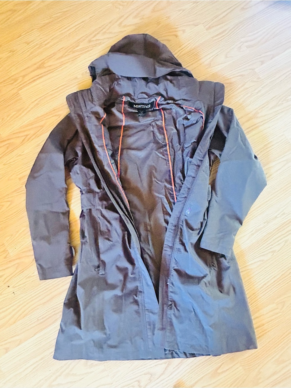 Marmot Women’s Hooded Trench Coat in Dark Brown - Picture 3 of 3